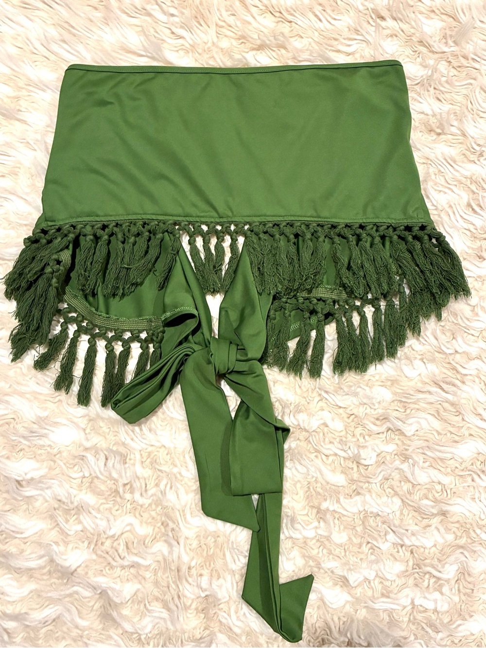Bohemian Green Fringe Tie-Front Tube Top or a tie Back size 2X